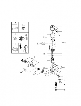 Фото смеситель для ванны grohe quickfix get 32887000