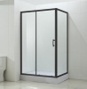 Душевое ограждение BandHours Mike/Side-Glass 812, цвет: черный 120x80 см