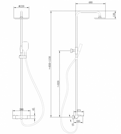 Фото душевая стойка abber thermostat af8516b