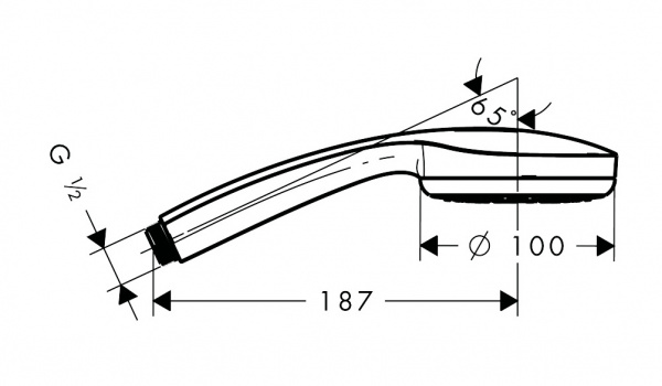 Фото душевая лейка hansgrohe croma 100 mono 28580000