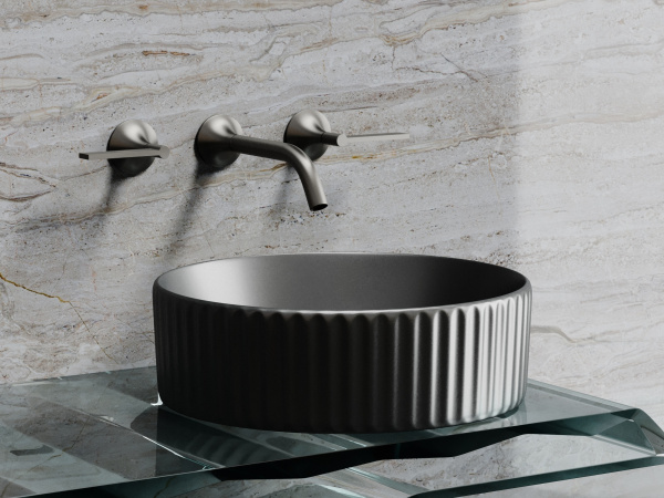 Фото раковина накладная ceramicanova element 36 см, цвет: антрацит cn6057mdh