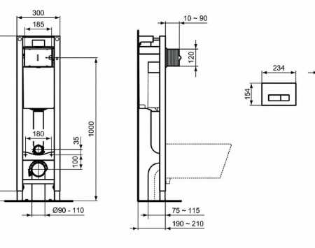Фото унитаз с инсталяцией ideal standard prosys eco frame m connect w220101