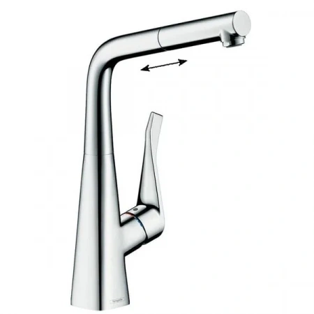 Фото смеситель для кухонной мойки hansgrohe metris 14781000