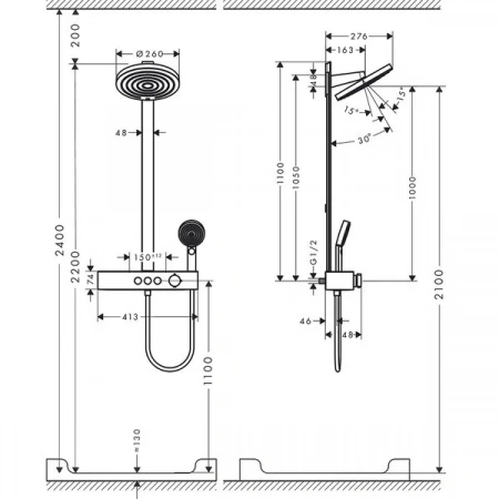 Фото душевая стойка hansgrohe pulsify 24241700