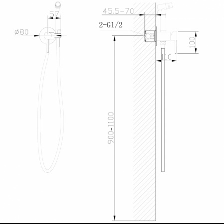 Фото смеситель  с гигиеническим душем abber wasser kreis af8125sp