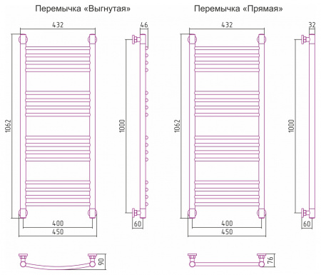 Фото водяной полотенцесушитель сунержа богема+ 100x40 см 00-0220-1040