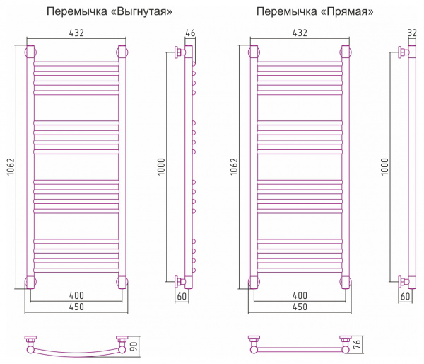 Фото водяной полотенцесушитель сунержа богема+ 100x40 см 00-0220-1040