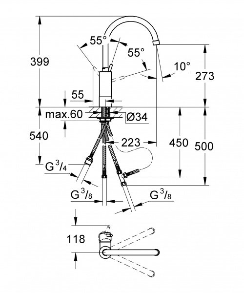 Фото смеситель для кухни grohe concetto new 32666001