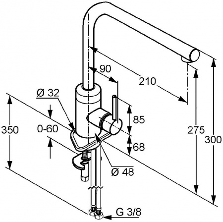 Фото смеситель для кухни kludi l-ine 428140577
