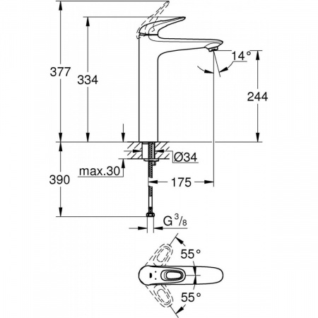 Фото смеситель для раковины grohe eurostyle 23570003