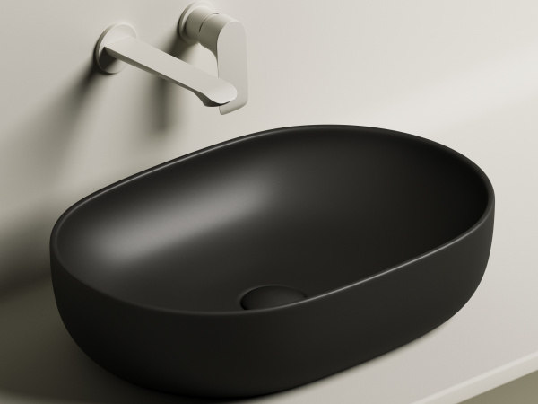 Фото раковина накладная ceramicanova element 60 см, цвет: черный cn6047mb
