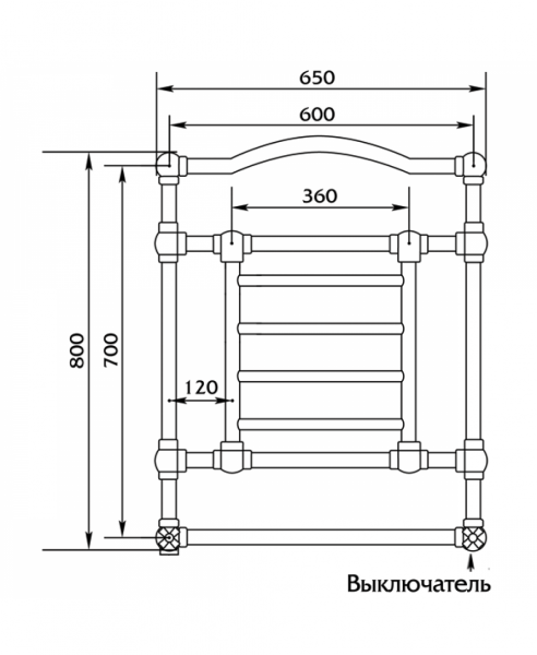Фото электрический полотенцесушитель migliore edward 80x65 см ml.edw-el.501.br