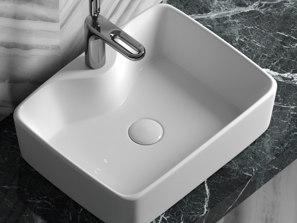 Фото раковина накладная ceramicanova element 48 см, цвет: белый cn6033