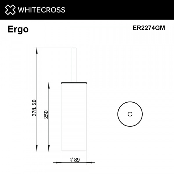 Фото ершик напольный whitecross ergo er2274gm, цвет: оружейная сталь