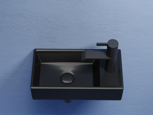 Фото раковина подвесная ceramicanova element 41.7 см, цвет: черный cn6051lmb