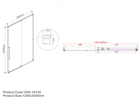 Фото душевая дверь vincea arno 120 см vps-1a120cg