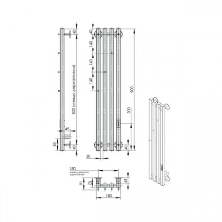 Фото электрический полотенцесушитель indigo  style 3 pro 90/18 lspre90-18brrt