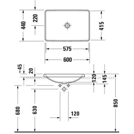 Фото раковина встраиваемая сверху duravit d-neo 60 см 358600079