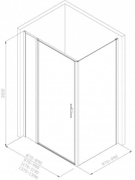 Фото душевое ограждение allen brau priority 90x100 3.31027.bba + 3.31048.bba