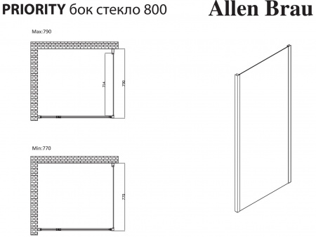 Фото душевая стенка allen brau priority 80 3.31040.00 хром