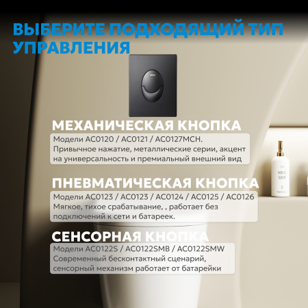 Фото клавиша смыва abber ac0125mb черная матовая