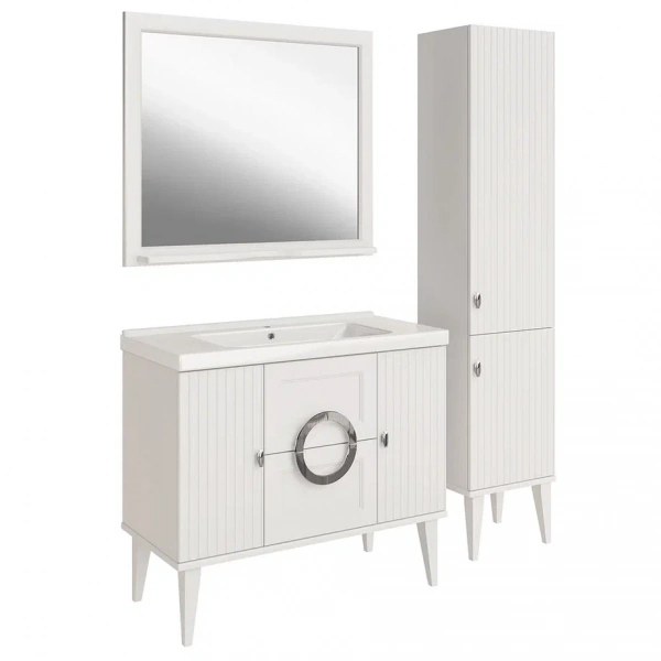 Фото тумба под раковину asb woodline федерика 100 см цвет: белый 80436