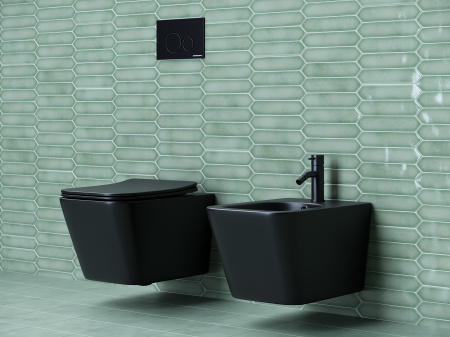 Фото унитаз подвесной, безободковый ceramicanova metric cn3007mb