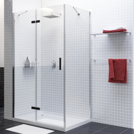 Фото душевое ограждение wasserkraft aller black matt 120x80 см 10h06lblack matt