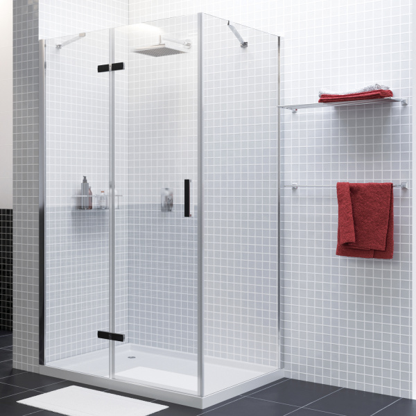 Фото душевое ограждение wasserkraft allerblack 120x80 см 10h06lblack
