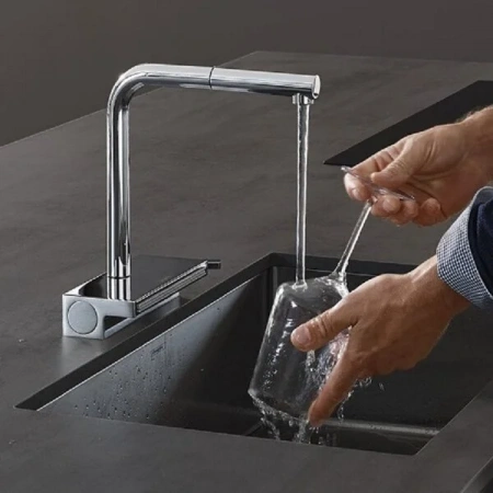 Фото смеситель для кухонной мойки hansgrohe aquno select 73836000