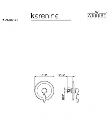 Фото встраиваемый смеситель для душа webert karenina, цвет: бронза al880101065