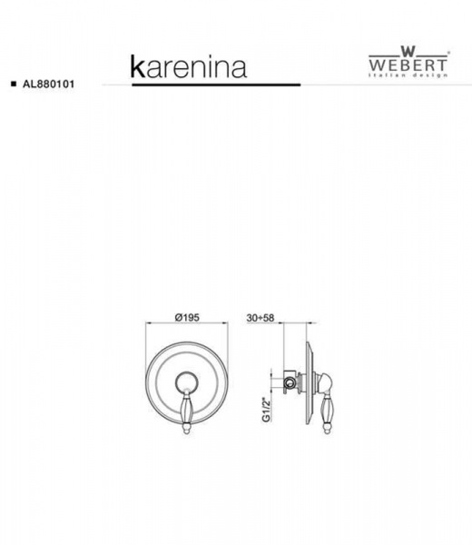 Фото встраиваемый смеситель для душа webert karenina, цвет: бронза al880101065