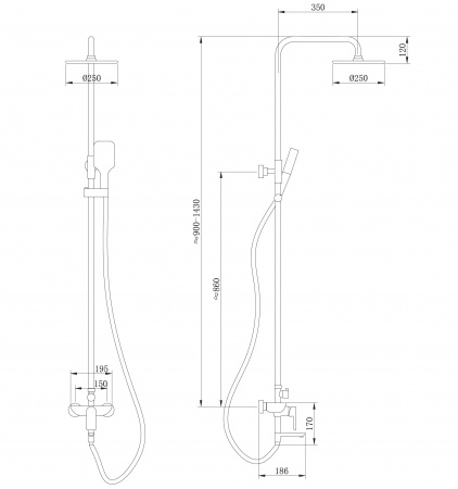 Фото душевая стойка abber wasserfal af8016n