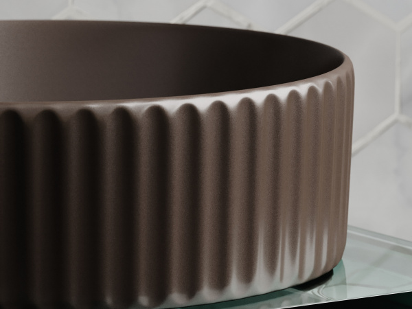 Фото раковина накладная ceramicanova element 36 см, цвет: коричневый cn6057mdb