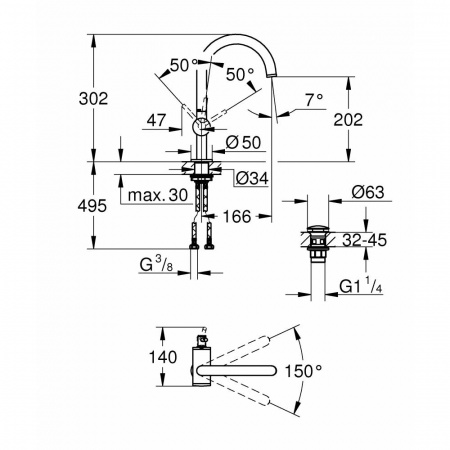 Фото смеситель для раковины grohe atrio new 32042003, цвет: хром