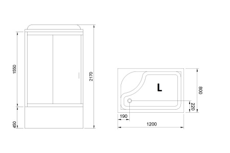 Фото душевая кабина royal bath вр rb8120bp5-bt-ch-l 120x80 см