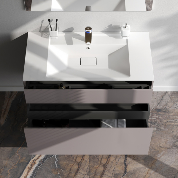 Фото тумба под раковину am.pm inspire v2.0  100 см цвет: серый m50afhx1003egm