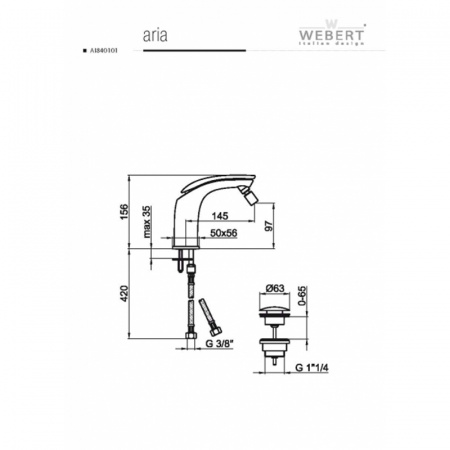 Фото смеситель для биде webert aria, цвет: хром ai840102015