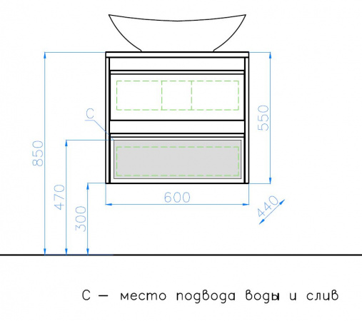 Фото тумба под раковину style line монако 60 см лс-00000632