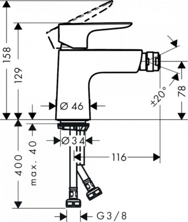 Фото смеситель для биде hansgrohe talis e 71721000_vstvo