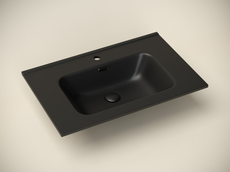 Фото раковина накладная ceramicanova element 71 см, цвет: черный cn7007mb