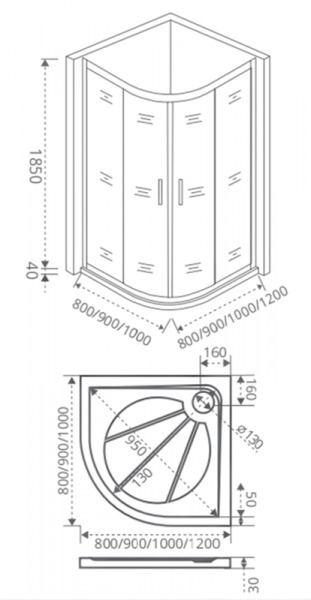 Фото душевое ограждение good door infinity r-80-g-ch 80 см ин00003