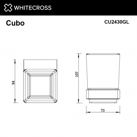 Фото стакан подвесной whitecross cubo cu2430gl, цвет: золото