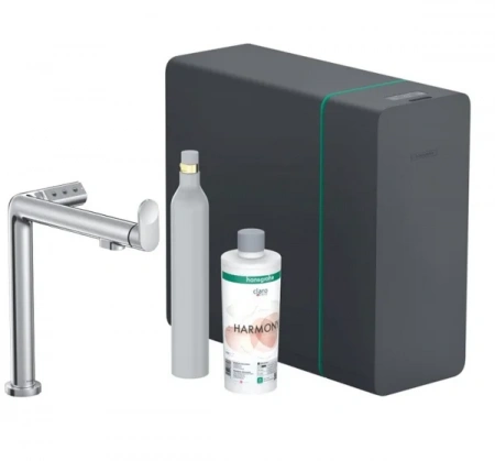 Фото смеситель для кухонной мойки hansgrohe aqittura sodasystem 76810000