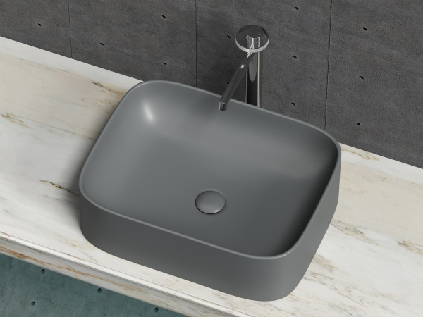 Фото раковина накладная ceramicanova element 50.5 см, цвет: антрацит cn6052mdh