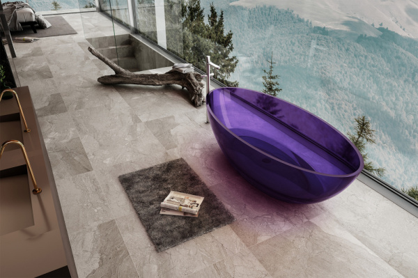 Фото ванна из полиэфирной смолы abber kristall 180x85 см at9702amethyst фиолетовая