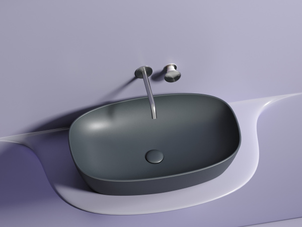 Фото раковина накладная ceramicanova element 60 см, цвет: антрацит cn6049mdh