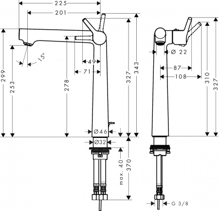 Фото смеситель для раковины hansgrohe talis select s 72115000