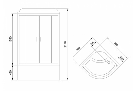 Фото душевая кабина royal bath вк rb90bk2-m 90x90 см