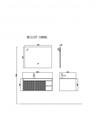 Фото тумба с раковиной orans 100 см bc-1137 1000